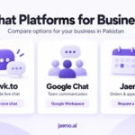 Comparison of tawk.to, Google Chat and Jaeno showing business uses and cost considerations.