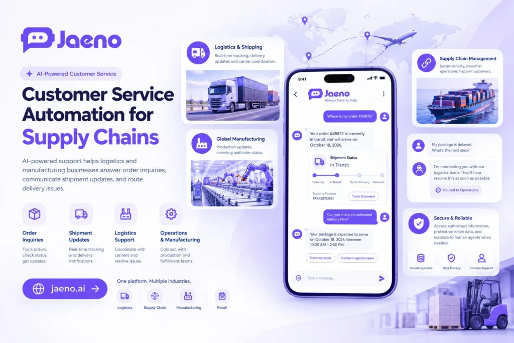 Customer service automation for shipment tracking, logistics, and manufacturing operations.
